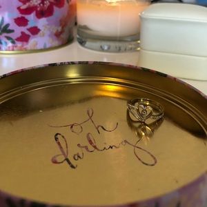 Sterling Silver Diamond Heart Ring